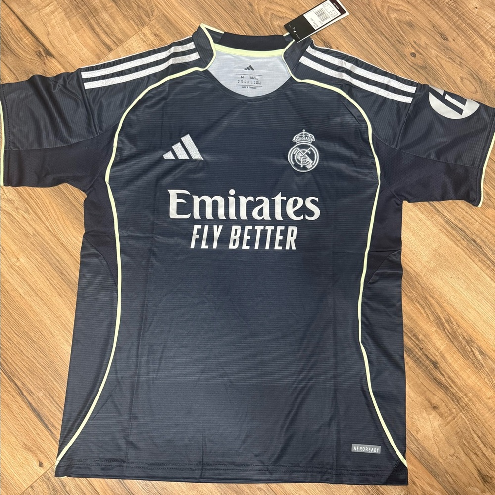 Adidas Navy and neon green Men's Jersey